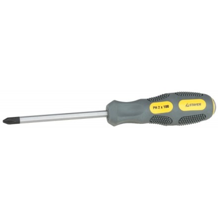 Отвертка STAYER &quot;PROFESSIONAL&quot; &quot;MAX-GRIP&quot; ударная, двухкомпонентная рукоятка, магнит наконечник, Cr-V, PH №3x150мм 25824-3-150 G купить в Нижневартовске