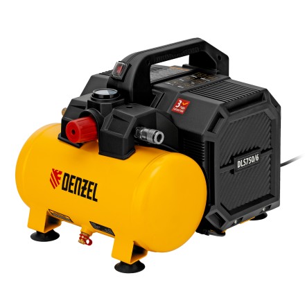 Компрессор Denzel DLS750/6 58019 безмасляный малошумный 750 Вт, 140 л/мин,ресивер 6 л купить в Нижневартовске