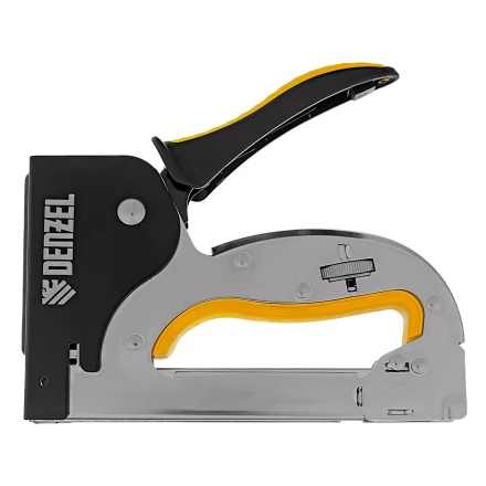 Степлер металл. Denzel 40223, скобы в комплекте, плавная регулировка удара, 2К рукоятка, тип 53, 4-14 мм купить в Нижневартовске