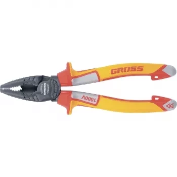Плоскогубцы комбинированные, диэлектрические трехкомпонентные рукоятки до 1000 В, 180 мм GROSS 16989 купить в Нижневартовске