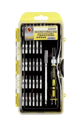 Набор вставок для точных работ с держателем 36 предметов пластиковый кейс Энкор 19842 купить в Нижневартовске