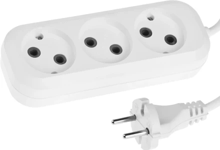 Удлинитель СИБИН электрический, ПВС сечение 0,75кв мм, 3 гнезда, макс мощн 1300Вт, 2м 55031-2 купить в Нижневартовске