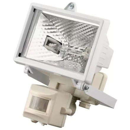 Прожектор галогеновый СВЕТОЗАР с датчиком движения, с дугой крепления под установку, цвет белый, 150Вт SV-57111-W купить в Нижневартовске