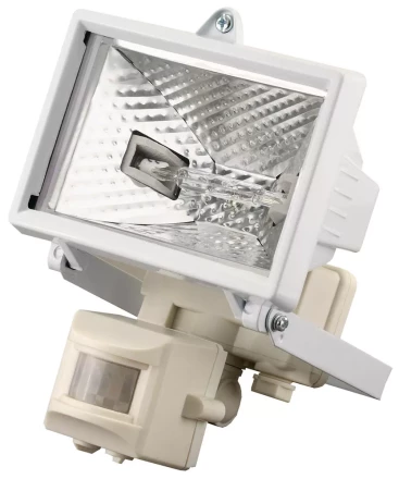 Прожектор галогеновый СВЕТОЗАР с датчиком движения, с дугой крепления под установку, цвет белый, 150Вт SV-57111-W купить в Нижневартовске