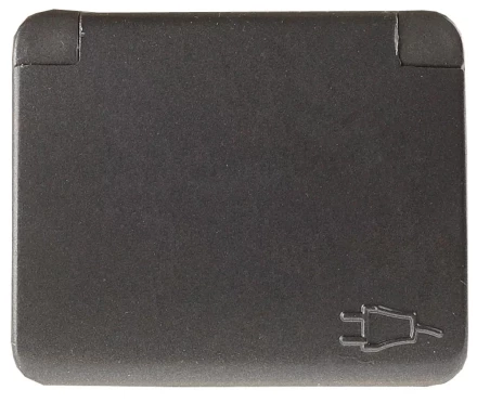 Розетка СВЕТОЗАР "ГАММА" с заземлением, одинарная с крышкой, без вставки и рамки, цвет темно-серый металлик, 16А/~250В SV-54110-DM купить в Нижневартовске