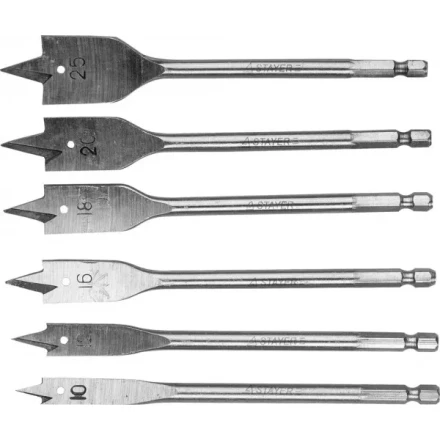 Набор перовых сверл по дереву, 6шт( d=10-25), STAYER 2950-H6 2950-H6 купить в Нижневартовске