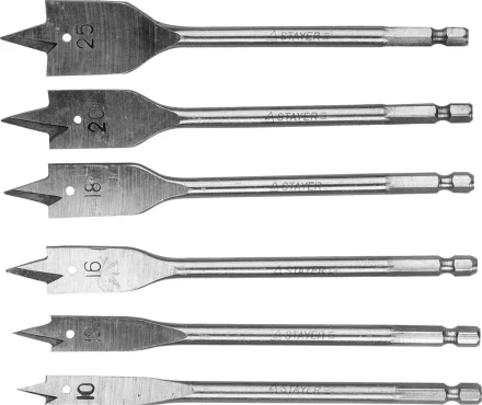 Набор перовых сверл по дереву, 6шт( d=10-25), STAYER 2950-H6 2950-H6 купить в Нижневартовске