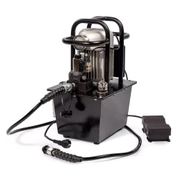 Насосная гидравлическая станция КВТ ПМЭ-7100У объем маслобака 10.0 л с удержанием (230 В/50 Гц) (91799)