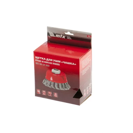 Щетка для УШМ 150 мм М14 "чашка" крученая проволока 0,35 мм MTX 74618 купить в Нижневартовске