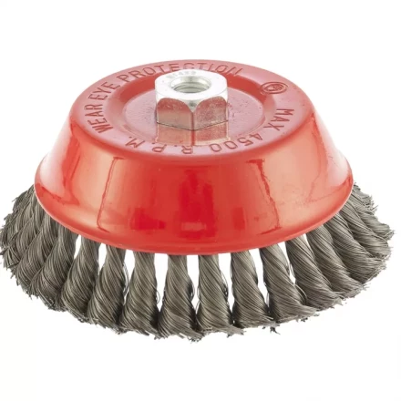 Щетка для УШМ 150 мм М14 "чашка" крученая проволока 0,35 мм MTX 74618 купить в Нижневартовске