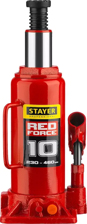 Домкрат гидравлический бутылочный "RED FORCE", 10т, 230-460 мм, STAYER 43160-10 43160-10_z01 купить в Нижневартовске