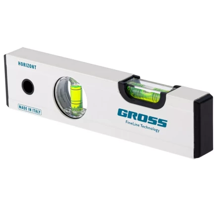 Уровень алюминиевый магнитный 200 мм фрезерованный 2 глазка Gross 33669 купить в Нижневартовске