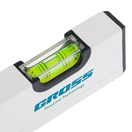 Уровень алюминиевый магнитный 200 мм фрезерованный 2 глазка Gross 33669 купить в Нижневартовске