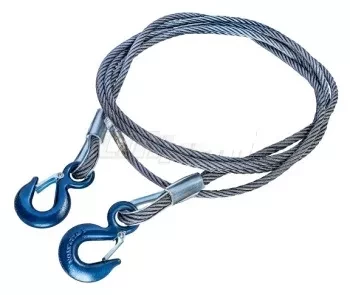 Буксировочный трос стальной крюк-крюк диаметр каната 27 мм. 6 м.  опресовка купить в Нижневартовске