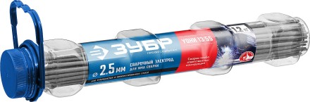ЗУБР Д 2.5 х 350 мм, 1.2 кг в ПВХ тубе, УОНИ 13/55 с основным покрытием, электрод сварочный, Профессионал (40021-2.5) купить в Нижневартовске