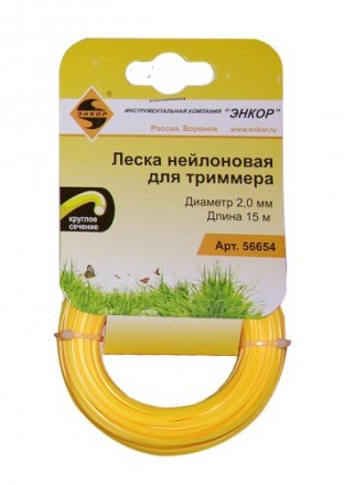 Леска нейл. для трим.,ф2,0ммх15м, круг Энкор 1/12 56654 купить в Нижневартовске