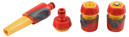 Набор поливочный GRINDA "Premium", пластмассовый с TPR, 4 предмета: наконечник, 2 соединителя 1/2", адаптер; 1/2"-3/4" 8-427284 купить в Нижневартовске