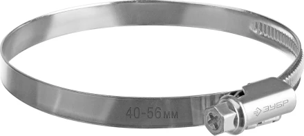 ЗУБР Х-9Н, 40 - 56 мм, накатная лента 9 мм, цинк, 50 шт, червячный хомут (37807-56) купить в Нижневартовске