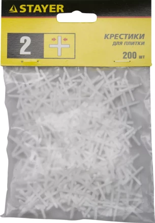 Крестики для кафеля, 2мм, STAYER 3380-2, 200шт 3380-2 купить в Нижневартовске