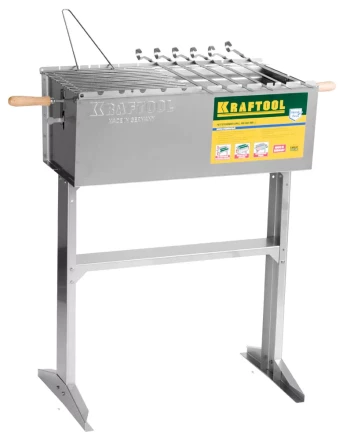 Мангал KRAFTOOL &quot;EXPERT&quot; стационарный, 6 шампуров, 1 решетка, поддон для угля, 300x600x800мм 68320 купить в Нижневартовске