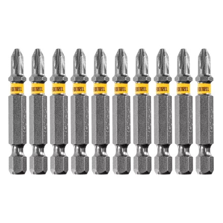 Бита PH2х50, сталь легированная S2, 10 шт., Е 6,3, шестигранный профиль, отрывная упаковка Denzel 11683 купить в Нижневартовске