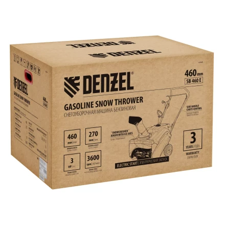Бензиновая снегоуборочная машина Denzel SB 460 E, 99cc, эл.старт, шнек SnowCrusher купить в Нижневартовске