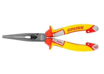 Длинногубцы прямые диэлектрические рукоятки до 1000 В трехкомпонентные рукоятки 205 мм GROSS 17177 купить в Нижневартовске