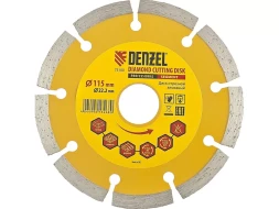 Диск алмазный отрезной сегментный 115 х 22,2 мм сухая резка DENZEL артикул 73100