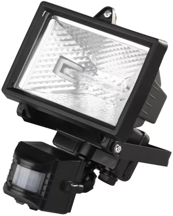 Прожектор галогеновый СВЕТОЗАР с датчиком движения, с дугой крепления под установку, цвет черный, 150Вт SV-57111-B купить в Нижневартовске