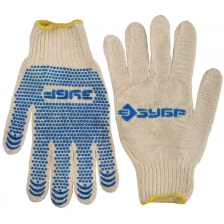 Перчатки ЗУБР хлопчатобумажные с защитой от скольжения, XL 114031 купить в Нижневартовске