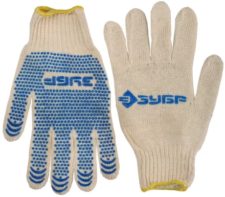 Перчатки ЗУБР хлопчатобумажные с защитой от скольжения, XL 114031 купить в Нижневартовске