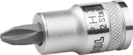 Торцовая бита-головка KRAFTOOL &quot;INDUSTRIE QUALITAT&quot;, материал S2, PHILLIPS, сатинированная, 1/2&quot;, PH3 27901-3_z01 купить в Нижневартовске