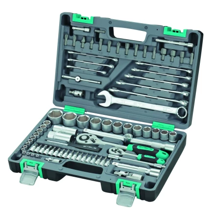 Набор инструментов 1/2 и 1/4  CrV, пластиковый кейс  82 предмета STELS 14105 купить в Нижневартовске