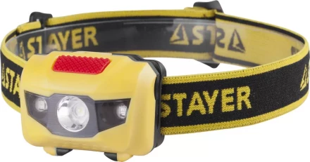 Фонарь STAYER "MASTER" налобный светодиодный, 1Вт(80Лм)+2LED, 4 режима, 3ААА 56568 купить в Нижневартовске