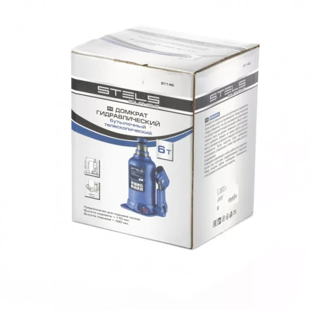 Домкрат гидравлический бутылочный телескопический 6 т подъем 170-430 мм Stels 51146 купить в Нижневартовске