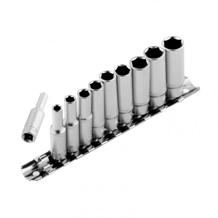 Набор удлиненных торцевых головок 1/4 шестигранные CrV 10 шт 4-13 мм Stels 13605 купить в Нижневартовске