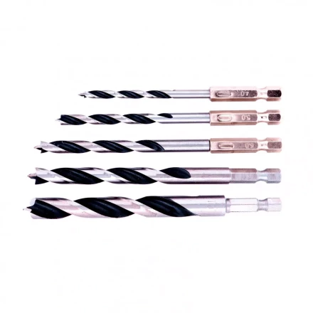 Набор сверл по дереву 4-5-6-8-10 мм 5 шт шестигранный хвостовик пластиковый кейс Matrix 70283 купить в Нижневартовске