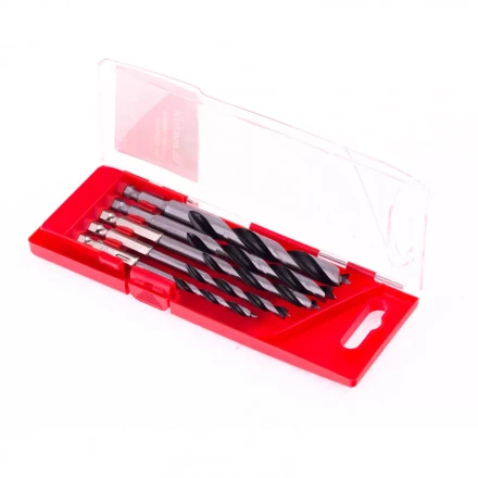 Набор сверл по дереву 4-5-6-8-10 мм 5 шт шестигранный хвостовик пластиковый кейс Matrix 70283 купить в Нижневартовске