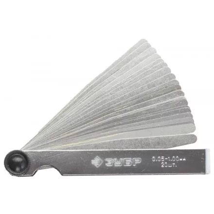 Набор ЗУБР "МАСТЕР" Щупы автомобильные, 0,05 - 1,00мм, 20шт 4325-H20_z01 купить в Нижневартовске