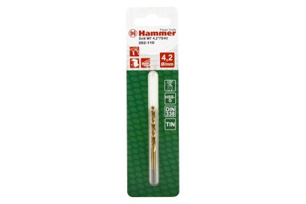 Сверло по металлу HAMMER Ф4.2х75мм (DR MT 4,2мм*75/43мм) купить в Нижневартовске