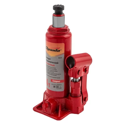Домкрат гидравлический бутылочный, 4 т, h подъема 180–320 мм Sparta Compact 50339 купить в Нижневартовске