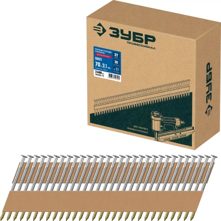 ЗУБР SN21 70 х 3.1 мм, реечные гвозди рифленые оцинкованные, 2400 шт (305396-70) купить в Нижневартовске