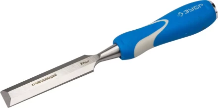 Стамеска ЗУБР &quot;ЭКСПЕРТ&quot; с ударопрочной двухкомпонетной ручкой и стальным затыльником для ударных работ, 24мм 18097-24 купить в Нижневартовске