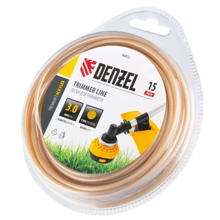 Леска для триммера армированная алюминием круглая, 3,0мм х 15м, блистер ALUFLEX Denzel 96832 купить в Нижневартовске