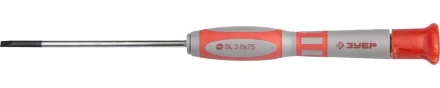 Отвертка ЗУБР "МАСТЕР" для точных работ, Cr-V, SL 3,0x75мм 25631-3.0-075 купить в Нижневартовске
