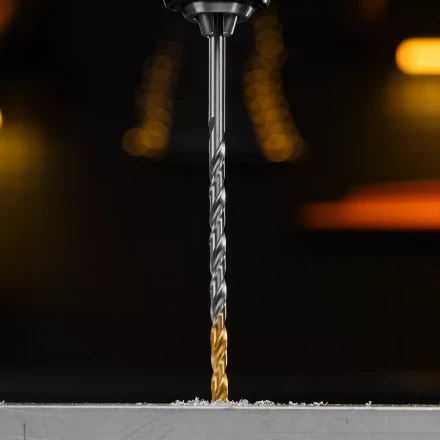 Сверло спиральное по металлу Denzel 5 х 132 мм, Р6М5, Golden Tip, удлиненное, 718254 купить в Нижневартовске