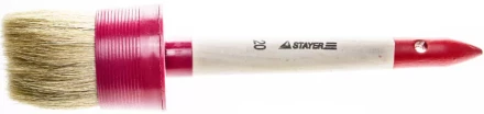 Кисть круглая STAYER "MASTER", светлая натурал. щетина, пластм. корпус, деревян. ручка, №20 x65мм 0141-65 купить в Нижневартовске
