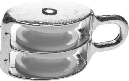 Блок ЗУБР двойной, оцинкованный, нейлоновый шкив, 9x40мм, 3 шт 4-304595-40 купить в Нижневартовске