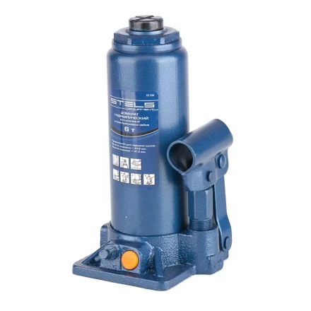 Домкрат гидравлический бутылочный 6 т h подъема 216–413 мм в пластиковом кейсе  STELS 51124 купить в Нижневартовске