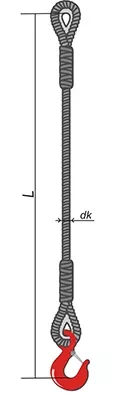 Строп ветвь канатная ВК-0.8 т L=2 м заплет купить в Нижневартовске
